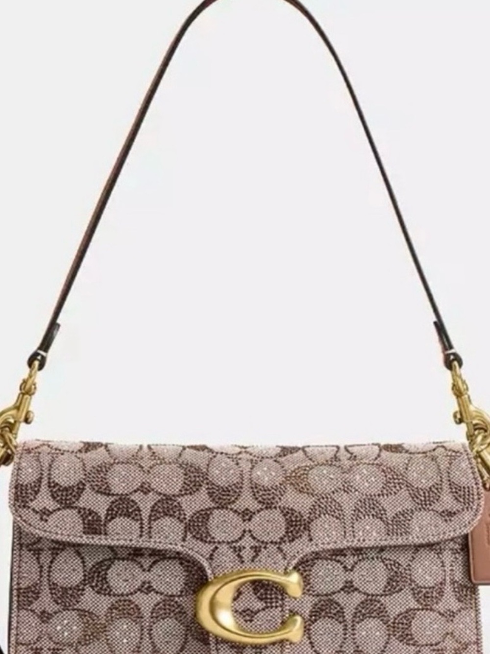 Coach Crystal Amber  Signature C Shoulder Bag with Gold Hardware
